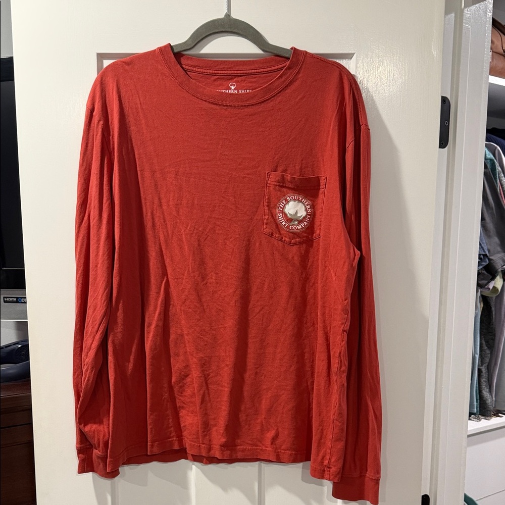 The Southern Shirt Company Long Sleeve Pocket Tee - Red